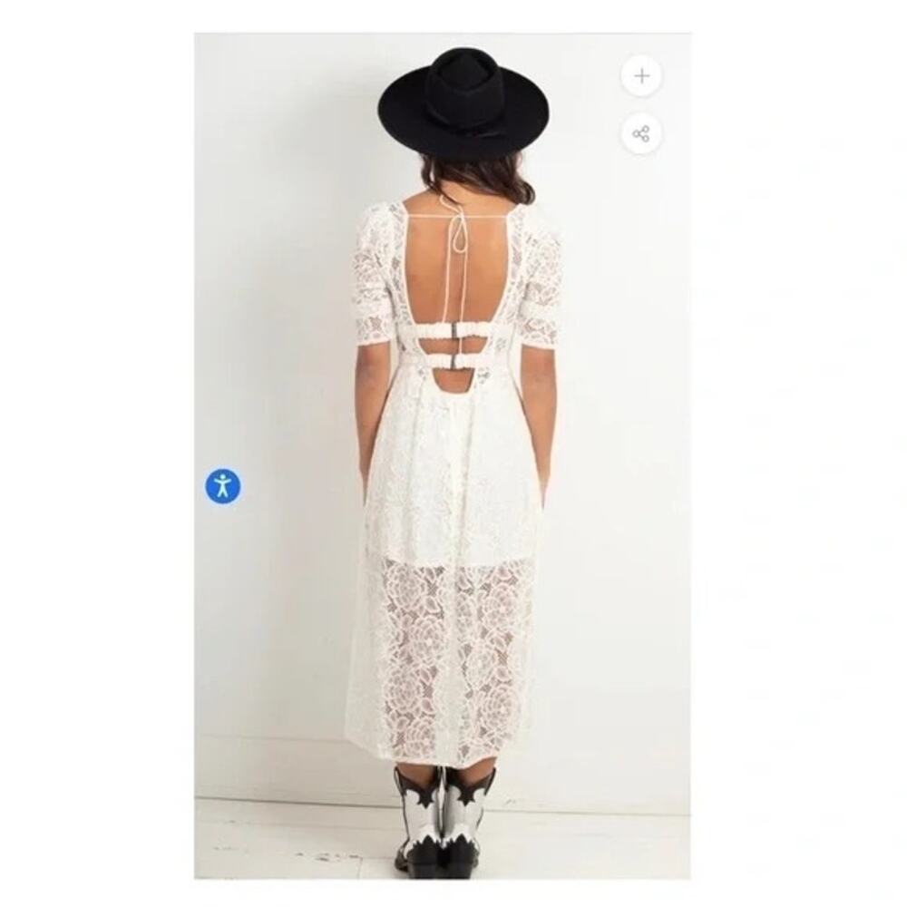 FOR LOVE & LEMONS-NWT- MARILYN MIDI DRESS- LACED IVORY Sz:XS Ret$288 *HOT ITEM*‎ - Picture 6 of 9